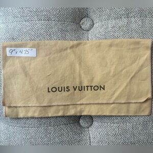 1 Authentic Louis Vuitton Flap Dust Bag - Long Wallet Size 9” x 4.75”